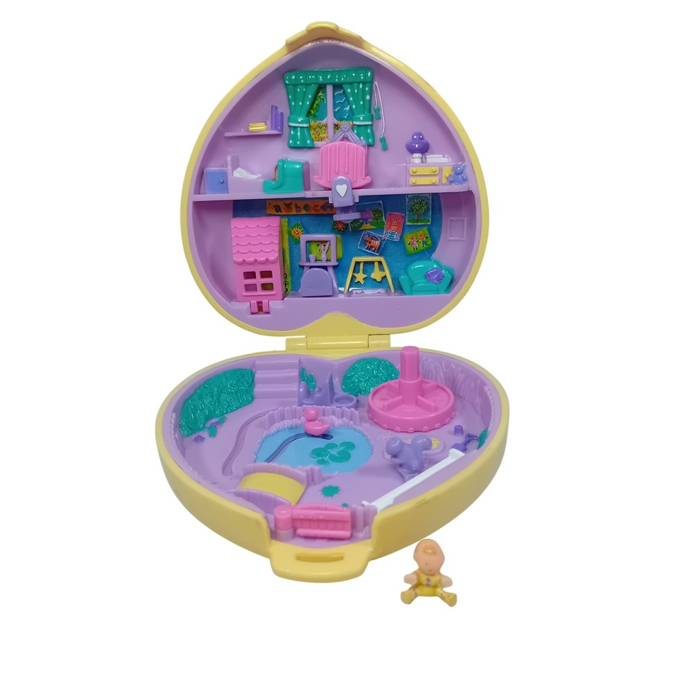 1994 VTG Bluebird Polly Pocket Strollin Nursery Miniature Playset Doll 1 FIG REA